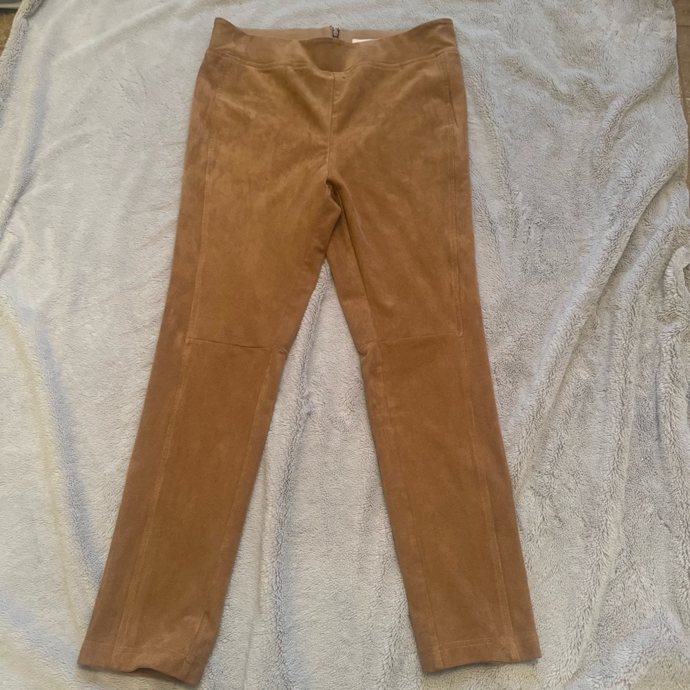 Sugar Lips Tan Faux Suede‎ Women’s Pants Leggings Size Large